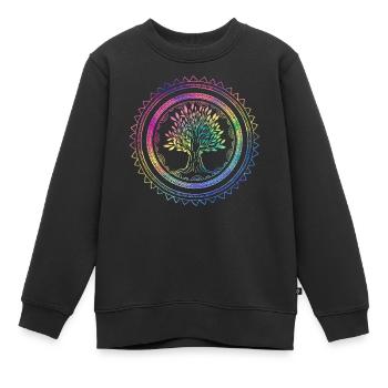 Yoga Arbre de vie Mandala Cadeau ésotérique - Sweat Premium enfant bio - noir - Devant - AI Model Kid Female (0cm)
