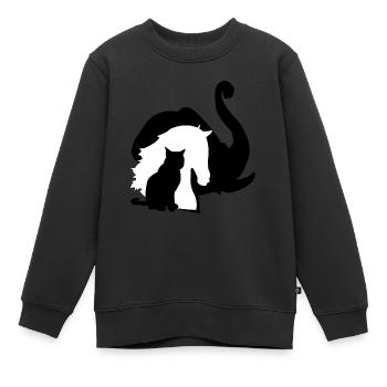 Éléphant cheval chat animaux conception - Sweat Premium enfant bio - noir - Devant - AI Model Kid Female (0cm)