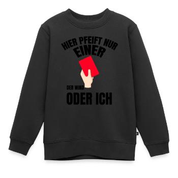 Schiedsrichter Karten Schiedsrichter Schiri Karten - Kinder Premium Organic Sweatshirt - Schwarz - Vorne - AI Model Kid Female (0cm)