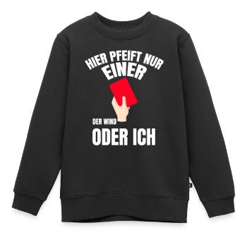 Schiedsrichter Karten Schiedsrichter Fußballer - Kinder Premium Organic Sweatshirt - Schwarz - Vorne - AI Model Kid Female (0cm)