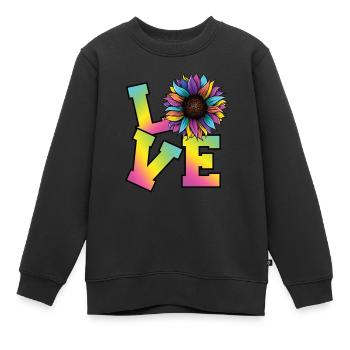 Hippie Kostüm Damen - Kinder Premium Organic Sweatshirt - Schwarz - Vorne - AI Model Kid Female (0cm)