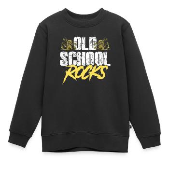 Old school rock - Sweat Premium enfant bio - noir - Devant - AI Model Kid Female (0cm)