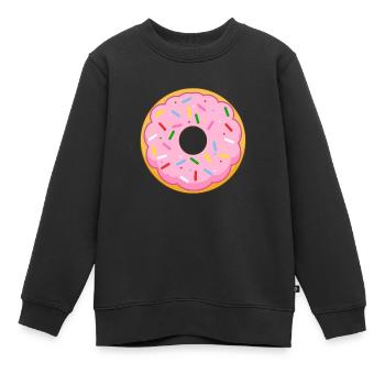 Donut - Sweat Premium enfant bio - noir - Devant - AI Model Kid Female (0cm)