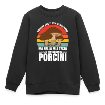 Raccoglitore Di Funghi - Funghi Porcini Micologo - Kinder Premium Organic Sweatshirt - Schwarz - Vorne - AI Model Kid Female (0cm)