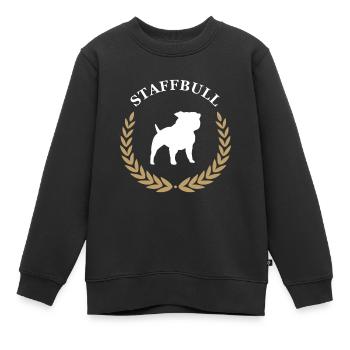 Süßer Staffordshire Bullterrier Hundezucht - Kinder Premium Organic Sweatshirt - Schwarz - Vorne - AI Model Kid Female (0cm)