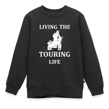 Bike Touring Tourer Motorrad Biker Geschenk - Kinder Premium Organic Sweatshirt - Schwarz - Vorne - AI Model Kid Female (0cm)