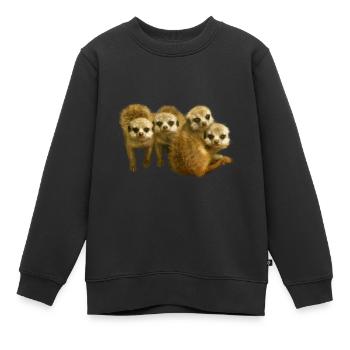 Lustiges Erdmännchen Junges Meerkat Geschenk - Kinder Premium Organic Sweatshirt - Schwarz - Vorne - AI Model Kid Female (0cm)