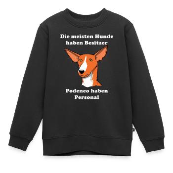 Podenco Jagdhund Hundehalter & Hundeliebhaber - Kinder Premium Organic Sweatshirt - Schwarz - Vorne - AI Model Kid Female (0cm)
