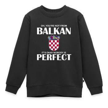 Hrvatska lustiges Kroatien Geschenkidee Croatia - Kinder Premium Organic Sweatshirt - Schwarz - Vorne - AI Model Kid Female (0cm)