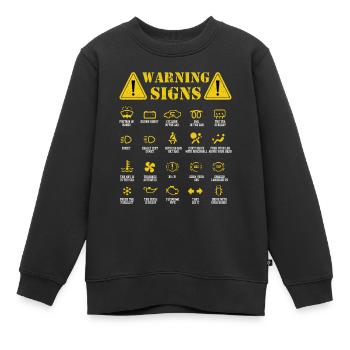 Driving Warning Signs... Mechaniker - Kinder Premium Organic Sweatshirt - Schwarz - Vorne - AI Model Kid Female (0cm)