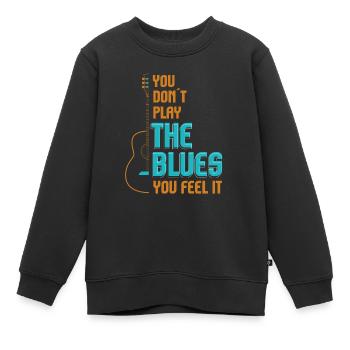 Blues Music Band Lover Guitar Teacher Blues - Sweat Premium enfant bio - noir - Devant - AI Model Kid Female (0cm)