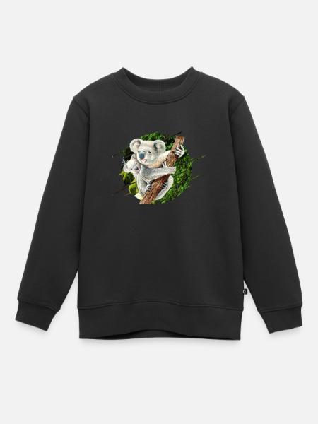 Mama Koala Bär mit Baby - Kinder Premium Organic Sweatshirt - Schwarz