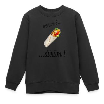 Warum - Dürüm - Kinder Premium Organic Sweatshirt - Schwarz - Vorne - AI Model Kid Female (0cm)
