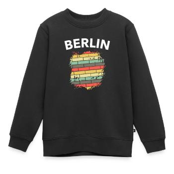 Berlin Mauer Mauerfall DDR lustiges Geschenk - Kinder Premium Organic Sweatshirt - Schwarz - Vorne - AI Model Kid Female (0cm)
