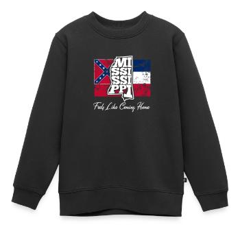 Feels like coming home - Slogan von MS - Kinder Premium Organic Sweatshirt - Schwarz - Vorne - AI Model Kid Female (0cm)