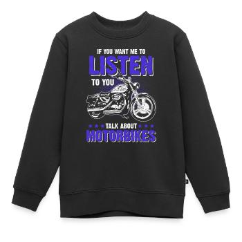 Moto moto - Sweat Premium enfant bio - noir - Devant - AI Model Kid Female (0cm)