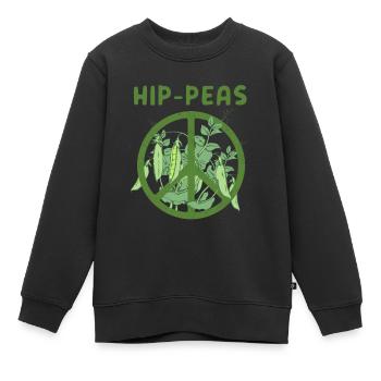 Hippie Erbsen lustig Erbse Garten Spruch Geschenk - Kinder Premium Organic Sweatshirt - Schwarz - Vorne - AI Model Kid Female (0cm)