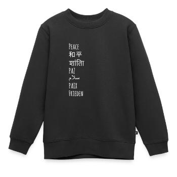 Paix monde paix cadeau de langue étrangère - Sweat Premium enfant bio - noir - Devant - AI Model Kid Female (0cm)