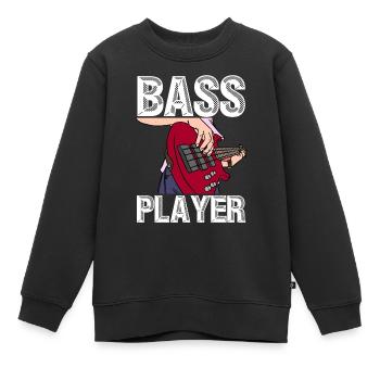 Bass Player - Bassgitarre Bassist Musik - Kinder Premium Organic Sweatshirt - Schwarz - Vorne - AI Model Kid Female (0cm)