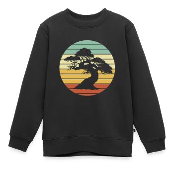 Un bonsai - Sweat Premium enfant bio - noir - Devant - AI Model Kid Female (0cm)