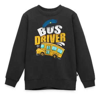 Busfahrer Beruf Omnibus Bushaltestelle Fernbus - Kinder Premium Organic Sweatshirt - Schwarz - Vorne - AI Model Kid Female (0cm)