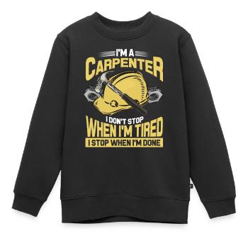Carpenter carpenter carpenter - Kids Premium Organic Sweatshirt - black - Front - AI Model Kid Female (0cm)