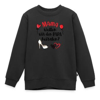 Demande en mariage Faire des idées de mariage - Sweat Premium enfant bio - noir - Devant - AI Model Kid Female (0cm)