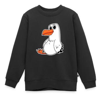 Möwe - Kinder Premium Organic Sweatshirt - Schwarz - Vorne - AI Model Kid Female (0cm)