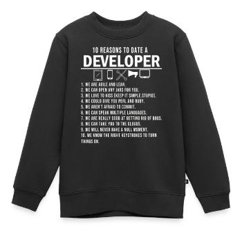 Softwareentwickler Programmier Programmieren - Kinder Premium Organic Sweatshirt - Schwarz - Vorne - AI Model Kid Female (0cm)