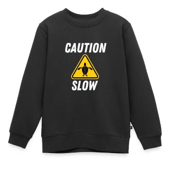 Turtle Caution Slow Sign - Kinder Premium Organic Sweatshirt - Schwarz - Vorne - AI Model Kid Female (0cm)