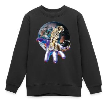 Gepard - Kinder Premium Organic Sweatshirt - Schwarz - Vorne - AI Model Kid Female (0cm)