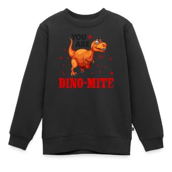 Dino Vous êtes Dino-Mite - Sweat Premium enfant bio - noir - Devant - AI Model Kid Female (0cm)