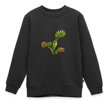 Plantes carnivores Venus Piège à mouches - Sweat Premium enfant bio - noir - Devant - AI Model Kid Female (0cm)