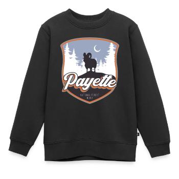 Forêt nationale de Payette - Idaho - Sweat Premium enfant bio - noir - Devant - AI Model Kid Female (0cm)