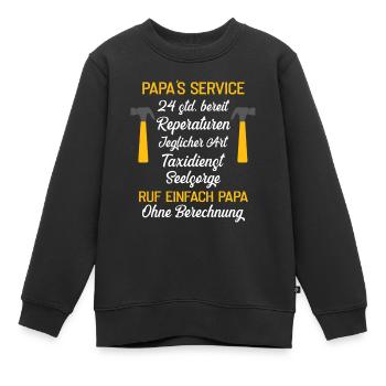 Papas Service Vatertag - Kinder Premium Organic Sweatshirt - Schwarz - Vorne - AI Model Kid Female (0cm)