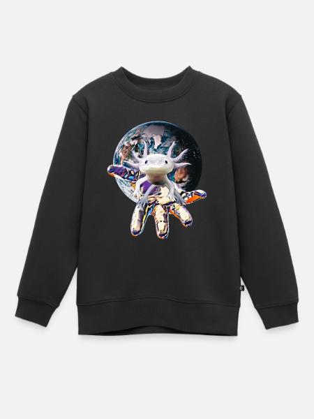Axolotl - Kinder Premium Organic Sweatshirt - Schwarz