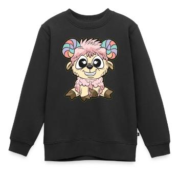 Widder Sternzeichen Pastel Horoskop - Kinder Premium Organic Sweatshirt - Schwarz - Vorne - AI Model Kid Female (0cm)