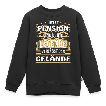 JETZT PENSION EINE LEGENDE - Kinder Premium Organic Sweatshirt - Schwarz - Vorne - AI Model Kid Female (0cm)