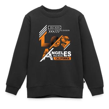 Los Angeles La - Sweat Premium enfant bio - noir - Devant - AI Model Kid Female (0cm)