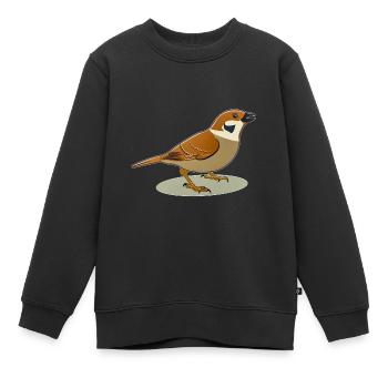 MOINEAU - Sweat Premium enfant bio - noir - Devant - AI Model Kid Female (0cm)