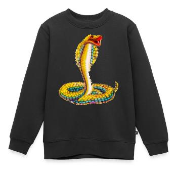 Serpent de pixel - Sweat Premium enfant bio - noir - Devant - AI Model Kid Female (0cm)