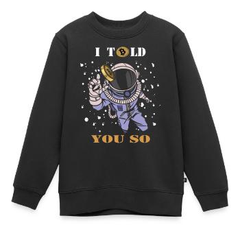 Bitcoin - Kids Premium Organic Sweatshirt - black - Front - AI Model Kid Female (0cm)