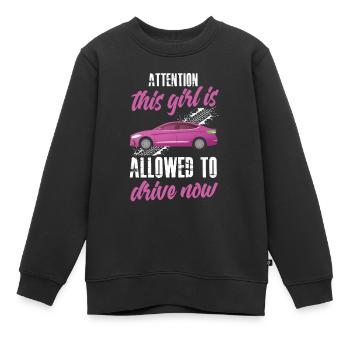 Fahrlehrer Fahrschule Auto Führerschein Verkehr - Kinder Premium Organic Sweatshirt - Schwarz - Vorne - AI Model Kid Female (0cm)