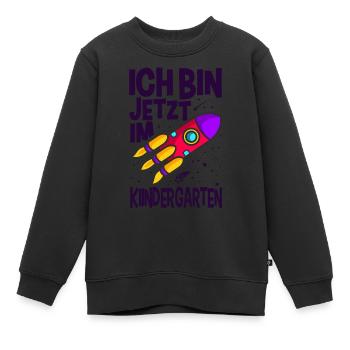 ICH BIN JETZT IM KINDERGARTEN KINDERGARTEN - Kinder Premium Organic Sweatshirt - Schwarz - Vorne - AI Model Kid Female (0cm)