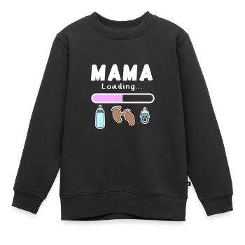 werdende Mutter - Mama wird geladen - Kinder Premium Organic Sweatshirt - Schwarz - Vorne - AI Model Kid Female (0cm)