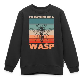 WASP Wespe Wespen Biene - Kinder Premium Organic Sweatshirt - Schwarz - Vorne - AI Model Kid Female (0cm)