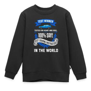 Fahrlehrer Fahrschule Auto Führerschein Verkehr - Kinder Premium Organic Sweatshirt - Schwarz - Vorne - AI Model Kid Female (0cm)