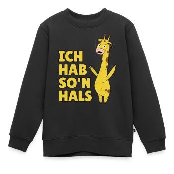 verärgerte wütende Giraffe mit langem Hals - Kinder Premium Organic Sweatshirt - Schwarz - Vorne - AI Model Kid Female (0cm)