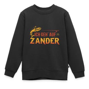 Ich geh auf Zander - Kinder Premium Organic Sweatshirt - Schwarz - Vorne - AI Model Kid Female (0cm)