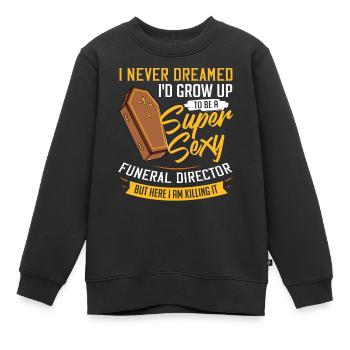 Bestatter Bestattung Friedhof Sarg Beerdigung - Kinder Premium Organic Sweatshirt - Schwarz - Vorne - AI Model Kid Female (0cm)